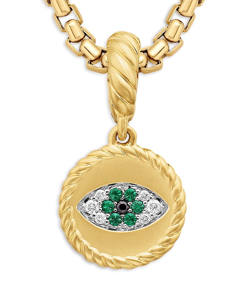David Yurman 18K Yellow Gold Evil Eye Amulet with Emeralds & Diamonds · OS
