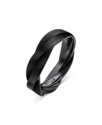 Men's DY Helios Band Ring in Black Titanium, 6mm