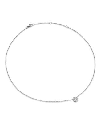 Sterling Silver Petite Infinity Pendant Necklace with Diamonds, 17"