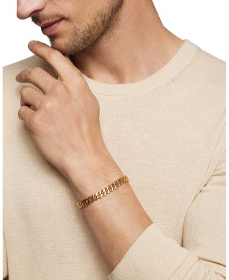 Men's Curb Chain Bracelet in 18K Yellow Gold, 8mm