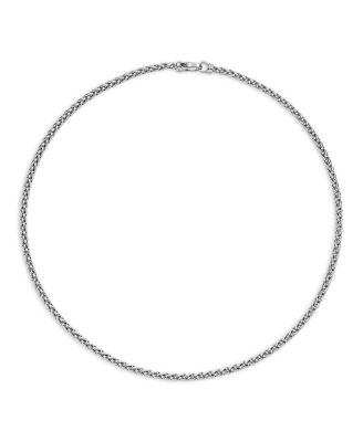 Men's Sterling Silver Wheat Chain Necklace 24", 4mm