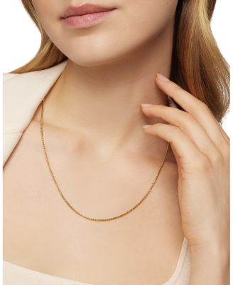 Box Chain Necklace in 18K Yellow Gold, 1.7mm