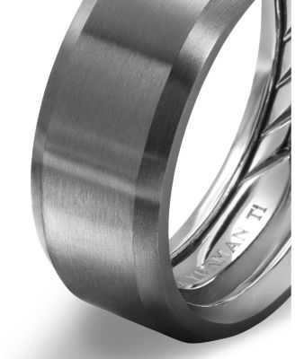 Men's Gray Titanium 8.5mm Beveled Band