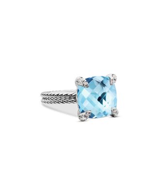 Ch&acirc;telaine&reg; Ring with Blue Topaz and Diamonds