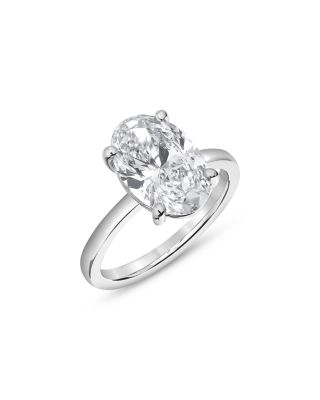 Bloomingdale's Fine Collection - Certified Lab Grown Oval Diamond Engagement Ring in 18K White Gold, 6.0 ct. t.w.