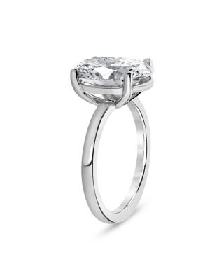 Certified Lab Grown Oval Diamond Engagement Ring in 18K White Gold, 6.0 tcw