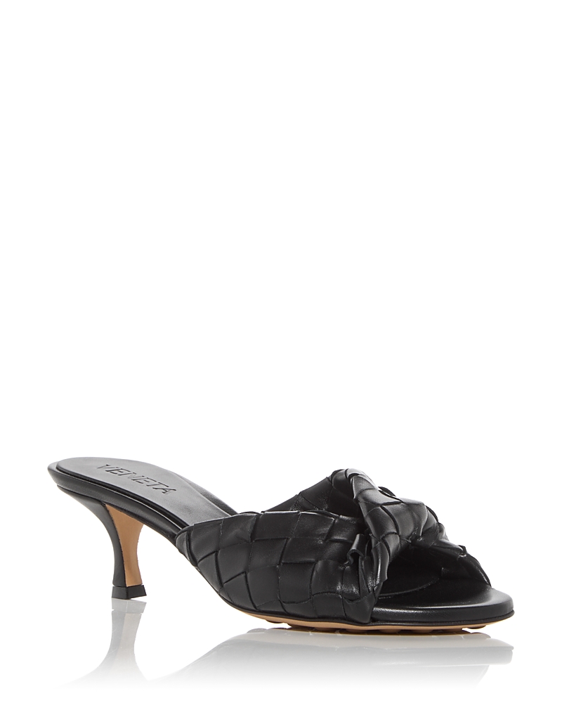 Shop Bottega Veneta Women's Blink Twist Slide Sandals In Nero