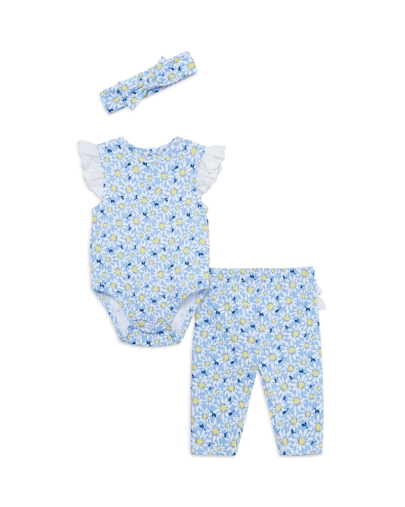 Little Me Girls' Daisy Eyelet Bodysuit, Leggings, & Headband Set - Baby