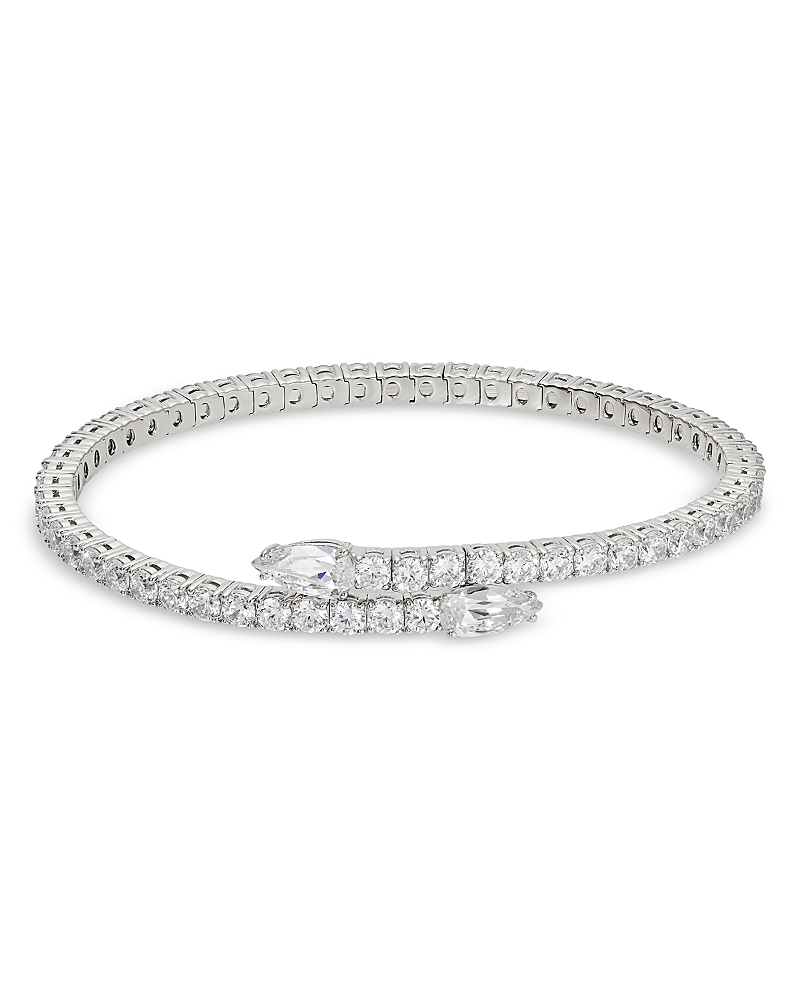 Nadri Dazzle Cubic Zirconia Flex Wrap Bracelet In Silver
