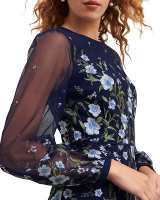 【Hobbs London】LOIS 刺繍ミディドレス Lois Embroidered Dress | Hobbs US |