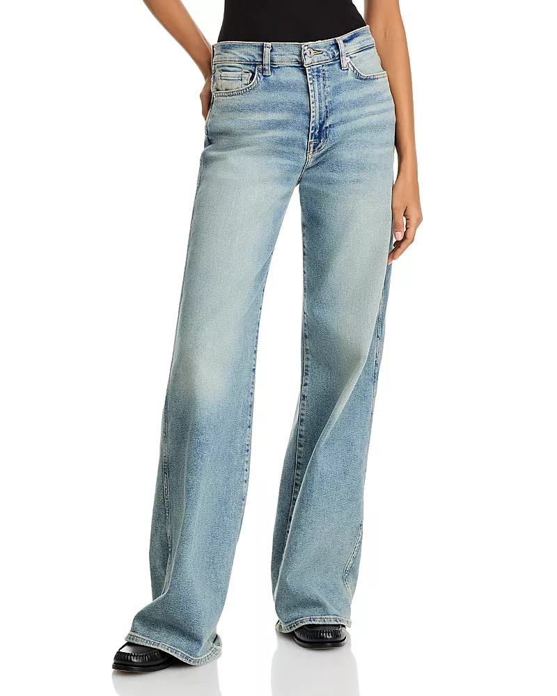 7 For All Mankind Lotta Wide Leg Jeans in Amuse Me