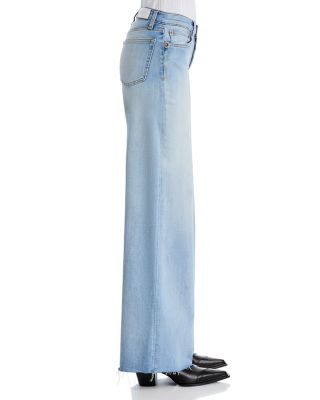 Mid Rise Wide Leg Palazzo Jeans in Cielito