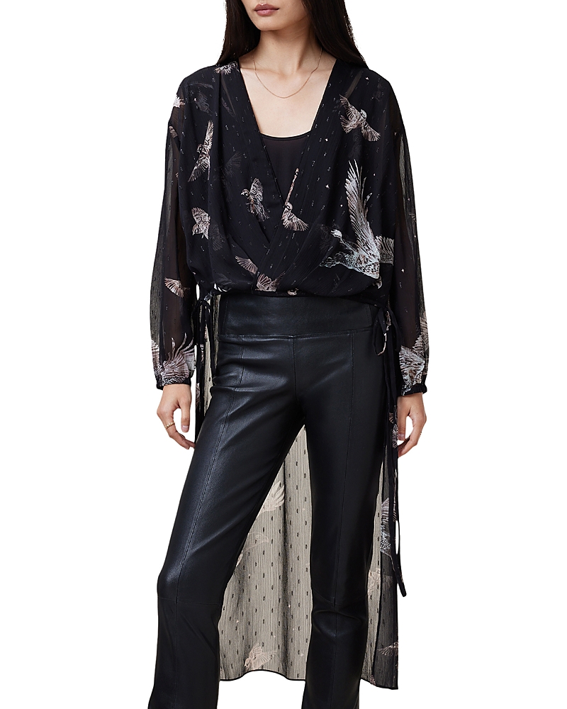 Allsaints Avala Draped Asymmetrical Top