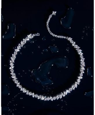  Illuminate Choker Necklace in 14K White Gold, 35.75ctw Mixed Shaped Lab Grown Diamonds, 15.5"