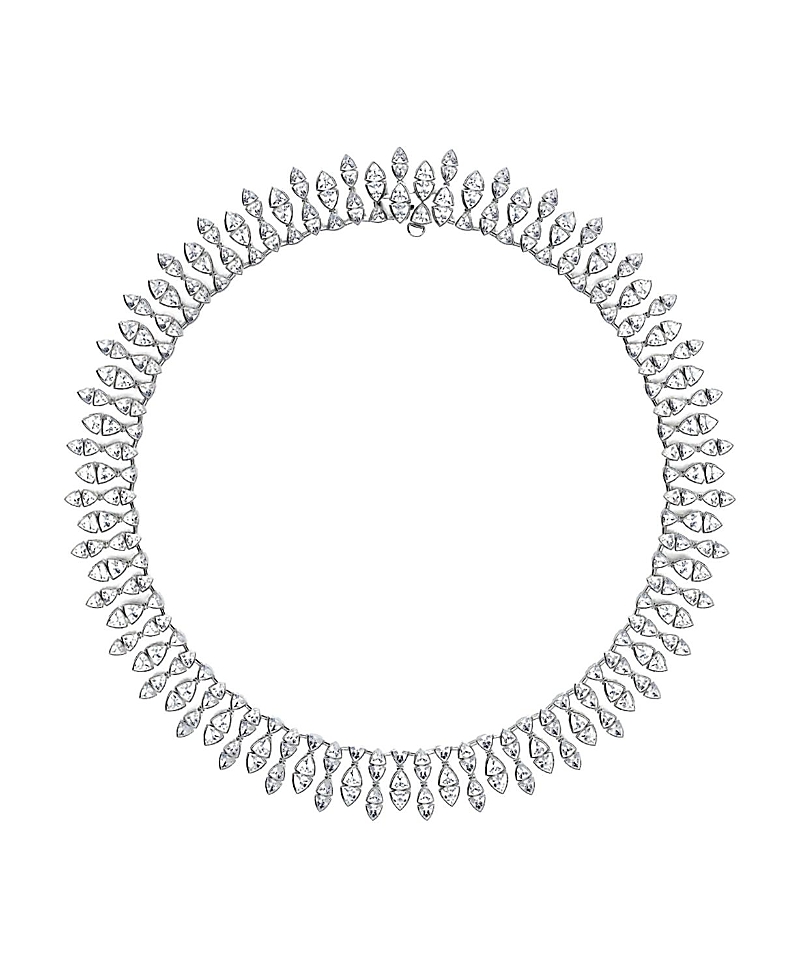 Vrai Trillion Cascade Necklace In 14k White Gold, 33ctw Trillion Lab Grown Diamonds In K White Gold