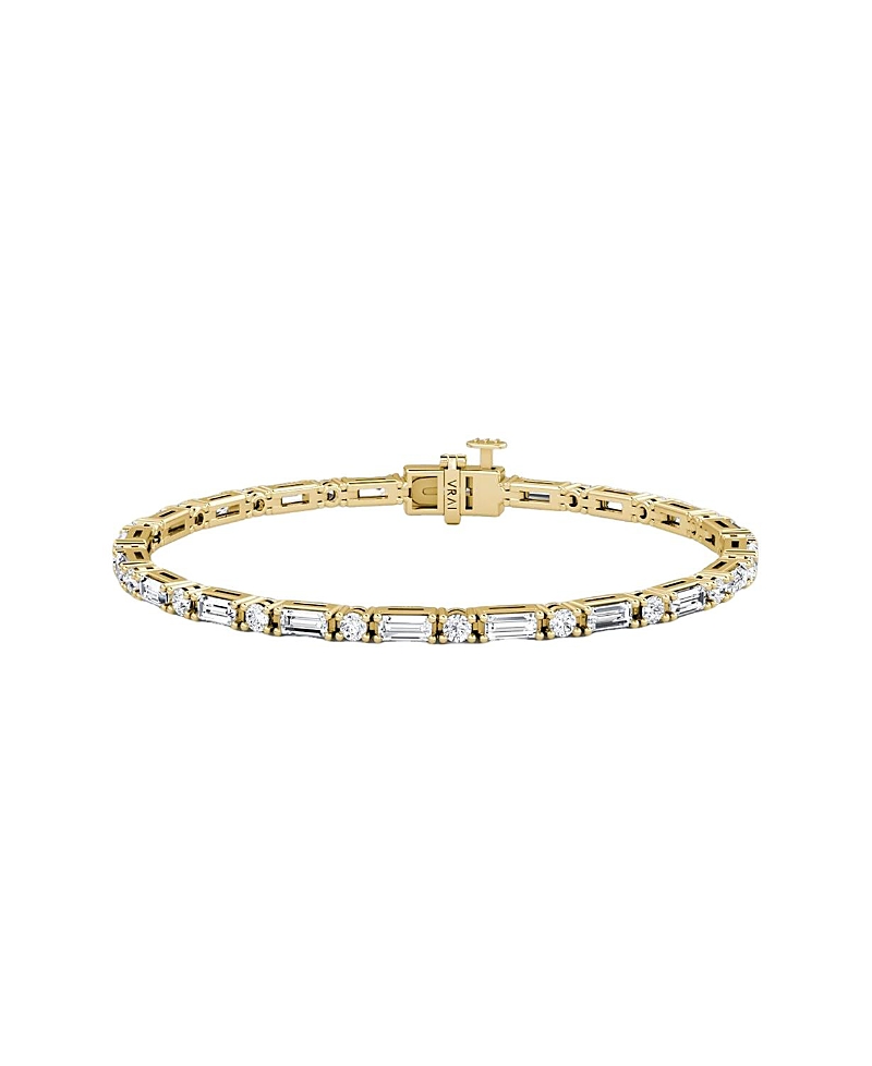 Vrai Mixed Shape Bracelet In 14k Gold, 3.15ctw Baguette & Brilliant Round Lab Grown Diamonds In Gold