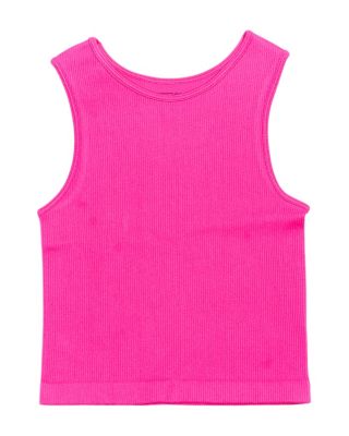  Girls' Ribbed Crop Sports Tank Top - Big Kid