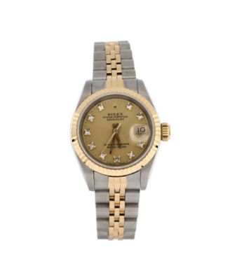 Pre-Owned Rolex Oyster Perpetual Datejust Automatic Watch in Stainless Steel and Gold with Diamond Markers 26mm