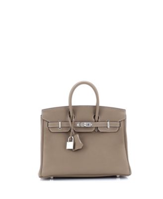 Pre-Owned HERMÈS - Birkin 25 Handbag Grey Togo with Palladium Hardware