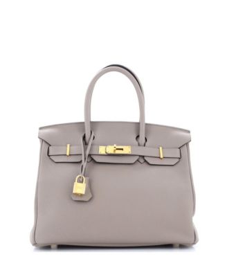 Pre-Owned HERMÈS - Birkin 30 Handbag Grey Togo with Gold Hardware