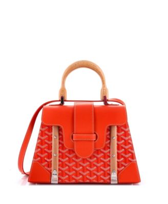 Pre-Owned Goyard Pm Saigon Top Handle Bag Coated Canvas with Leather