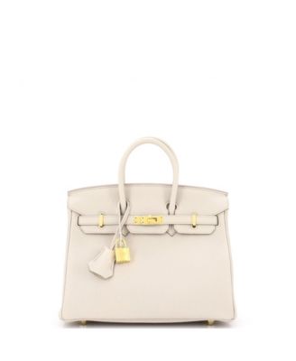 Pre-Owned Hermes Birkin 25 Handbag Light Togo with Gold Hardware