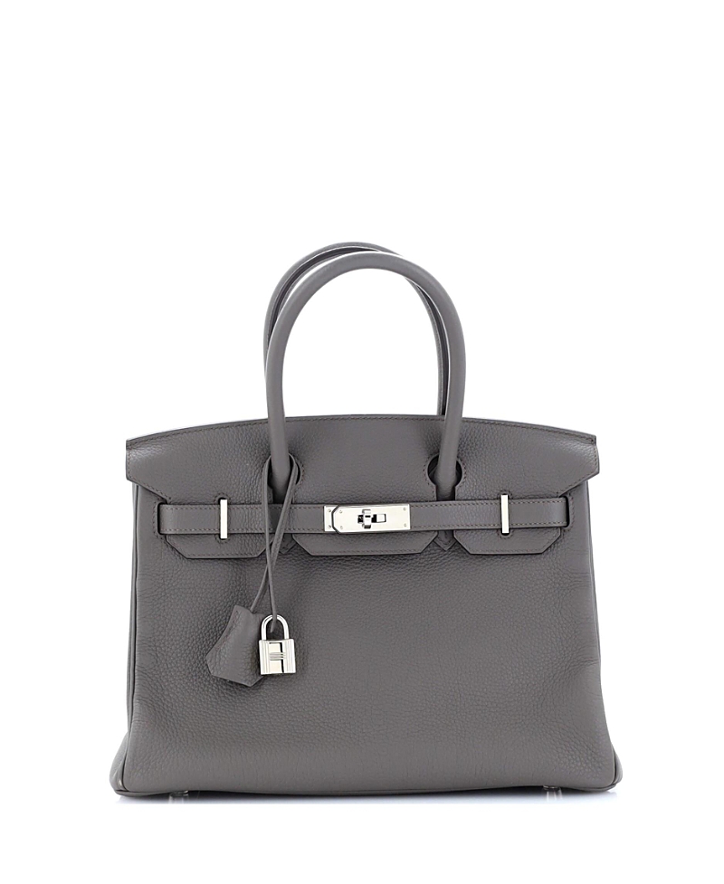 Pre-owned Pre-owned Hermes Hermes Birkin 30 Handbag Grey Togo With Palladium Hardware In Vert De Gris
