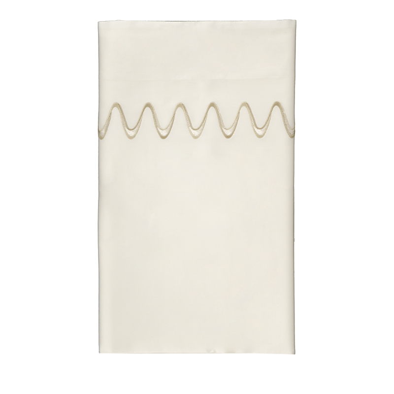 Dea Luxury Linens Dea Palm Beach Tc Pelago Embroidery Flat Sheet, King