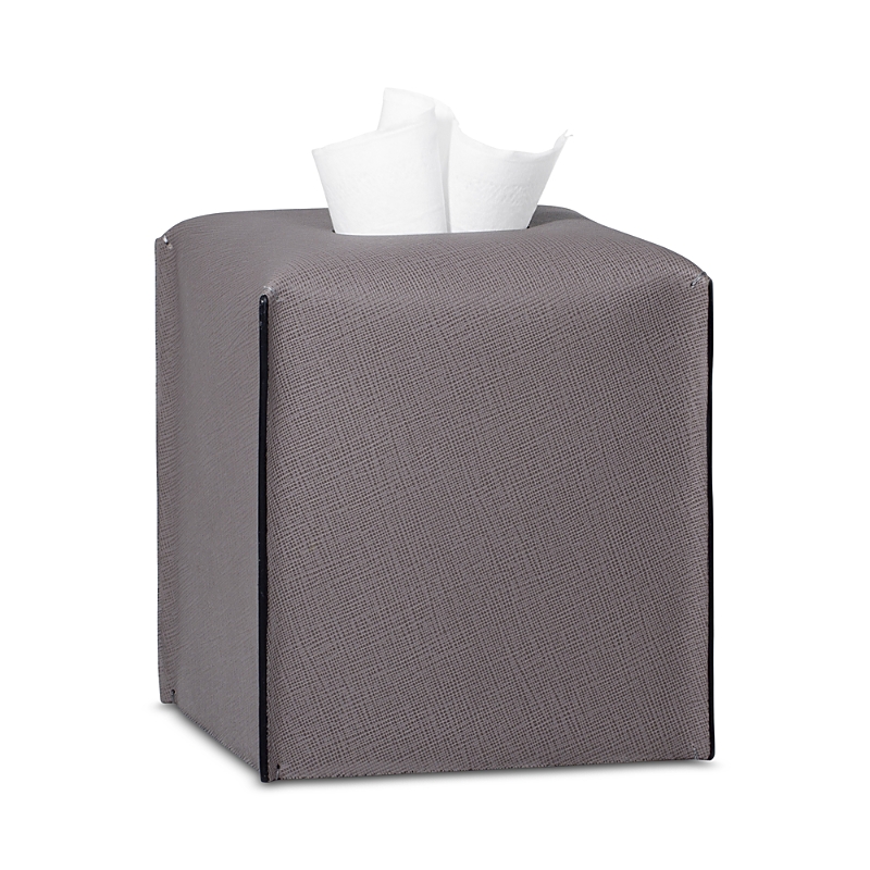 Labrazel Piega Leather Tissue Cover In Gray