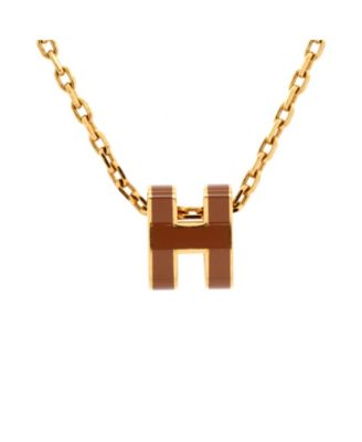 Pre-Owned Hermes Mini Pop H Pendant Chain Necklace Metal and Enamel
