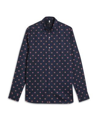 Mikceal Slim Fit Long Sleeve Floral Shirt