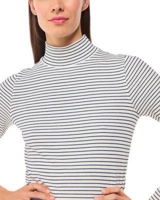 Ribbed High Neck Top