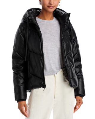 Andrew Marc New York Faux Leather deals Puffer Jacket