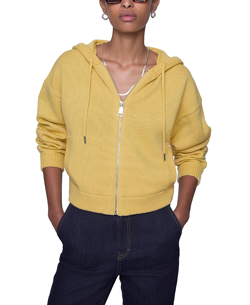 Rebecca Minkoff Quinn Wool Blend Zip Hoodie In Neutral