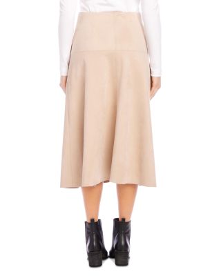 Faux Suede Midi Skirt