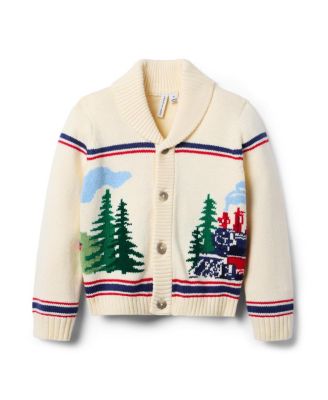 Janie and Jack - Boys' Cozy Train Cardigan - Baby, Little Kid, Big Kid