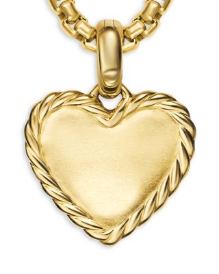 Pav&eacute; Heart Amulet in 18K Yellow Gold with Diamonds, 15.6mm