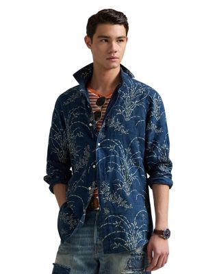 Polo Ralph Lauren - Classic Fit Indigo Floral Linen Shirt