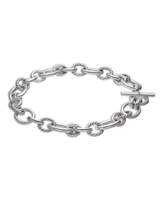 DY Mercer Necklace in Sterling Silver with Pav&eacute; Diamonds, 19"