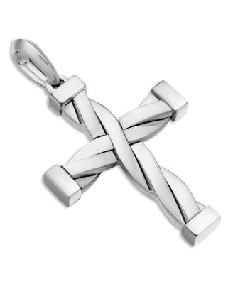 Men's DY Helios Cross Pendant in Sterling Silver, 48mm