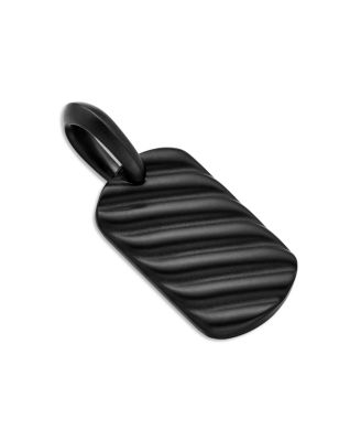 Men's Sculpted Cable Tag in Black Titanium, 21mm