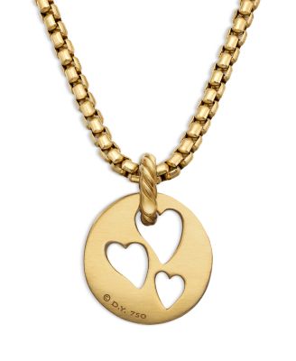 DY Elements&reg; Open Hearts Pendant in 18K Yellow Gold with Diamonds
