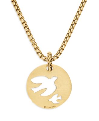 18K Yellow DY Elements&reg; Diamond Accent Dove Cut Out Pendant