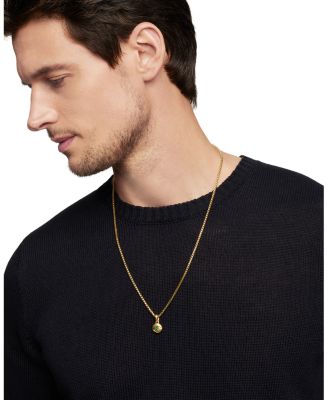 Men's 18K Yellow Gold Blue Evil Eye Amulet Pendant