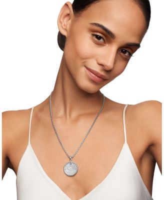 Sterling Silver Elements&reg; Diamond Pav&eacute; Disc Pendant