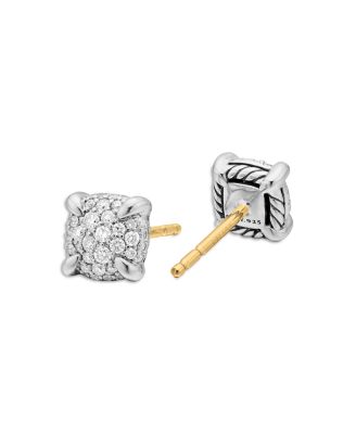 Sterling Silver Petite Chatelaine&reg; Diamond Pav&eacute; Stud Earrings