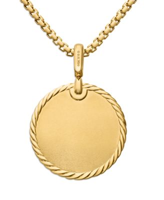 18K Yellow Gold DY Elements&reg; Disc Pendant with Diamonds