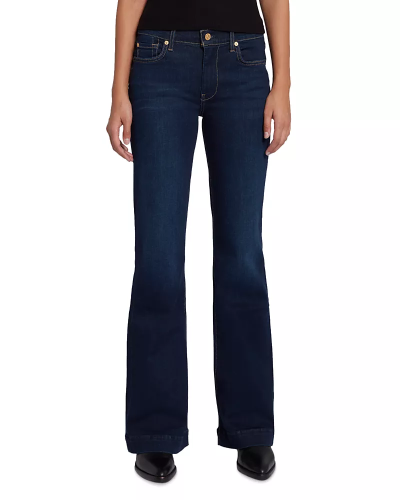 7 For All Mankind Dojo Tailorless High Rise Flare Jeans in Tried and True