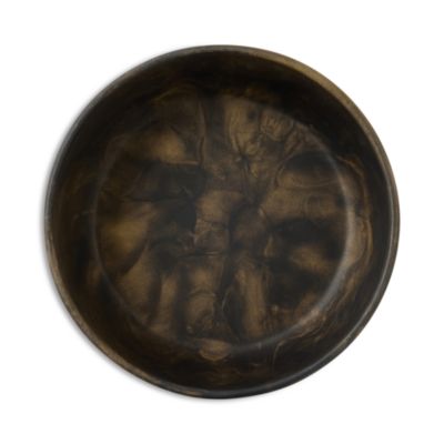 Hugo Black and Gold Swirled Small Resin Serving Bowl, Set of 2