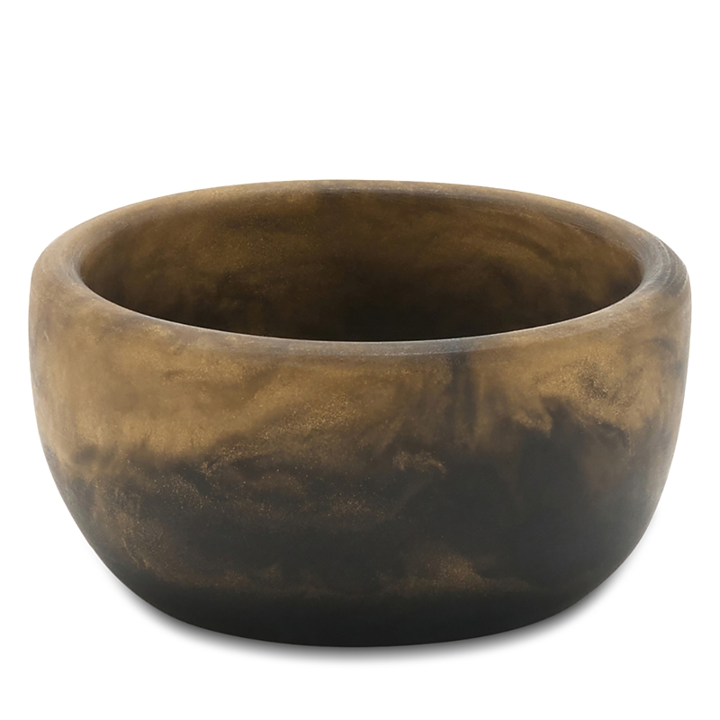 Blue Pheasant Hugo Black And Gold Swirled Resin Serving Bowl, Set Of 2